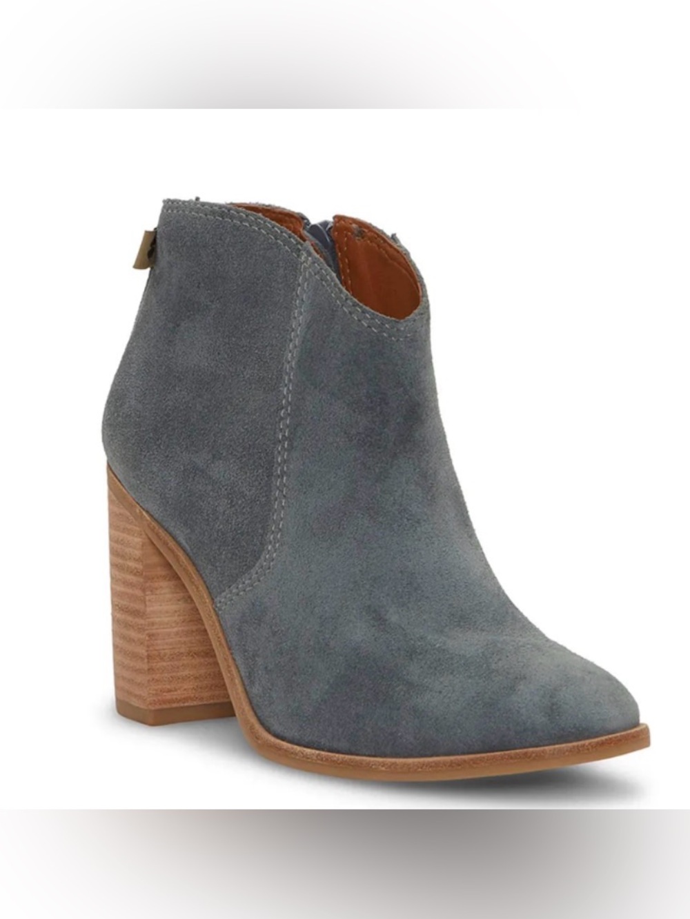 NWOB Lucky Brand Pellyon Heeled Bootie- In Open Grey $139 MSRP - Picture 4 of 16